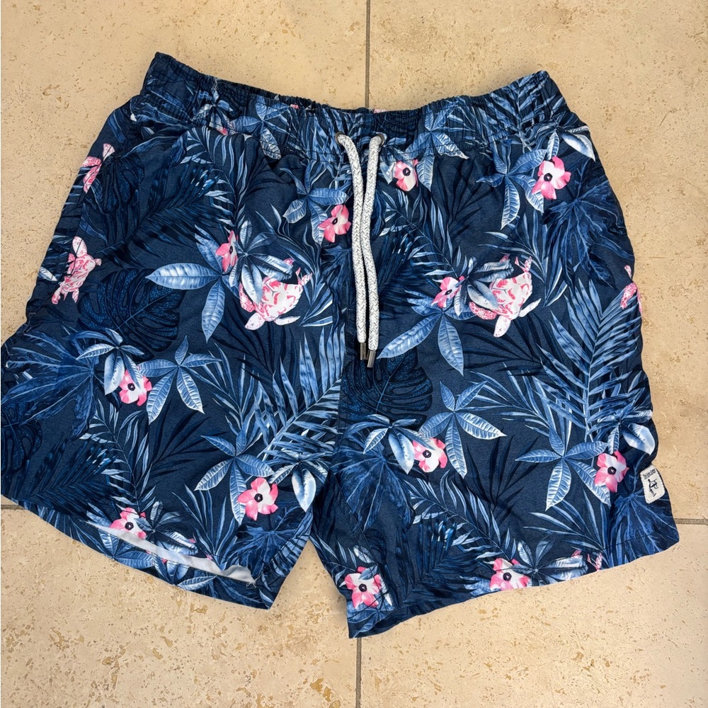 Navy Floral Men's Swim Shorts